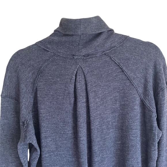 Free People We the Free Sz M Turtleneck Split Back Relaxed Top Charcoal Gray - Picture 7 of 16